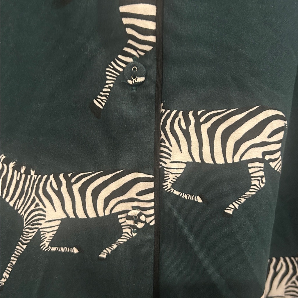 Masongrey New Zebra Print Novelty Sleep Lounge Shirt Size Large Luxe Chic Cozy — image 2 of 7